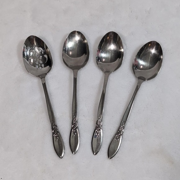 Oneida Other - Oneida SPRING ROSE Betty Crocker Serving Spoons Stainless Flatware 1987 8" Vtg